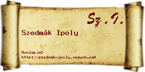 Szedmák Ipoly névjegykártya